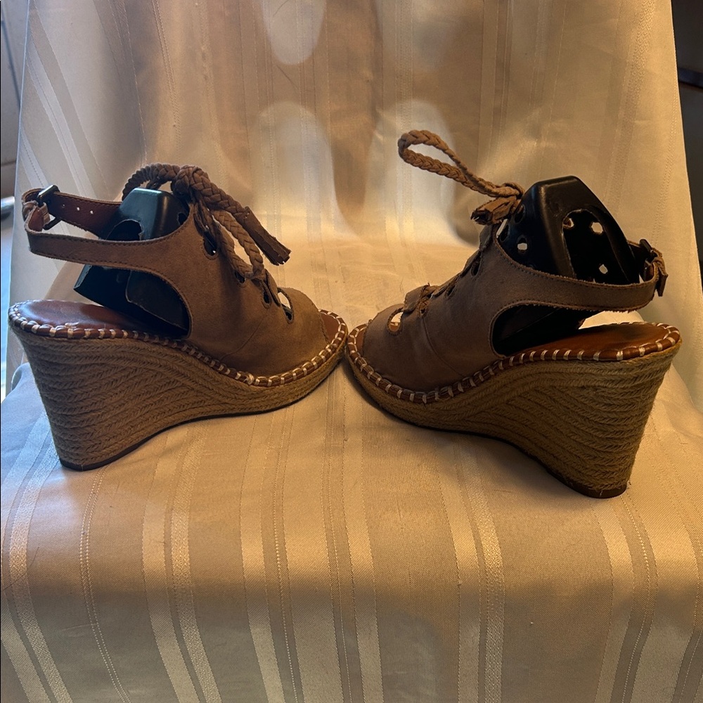 Tan/Brown Wedge Sandals - Picture 5 of 11